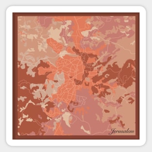 Jerusalem abstract map Sticker